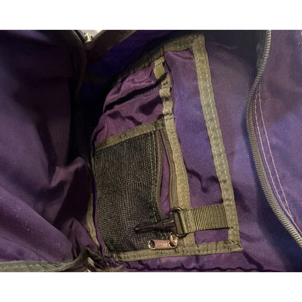LL Bean Deluxe Book Pack Backpack Purple Grey Reflective Trim School Travel Bag